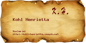 Kohl Henrietta névjegykártya